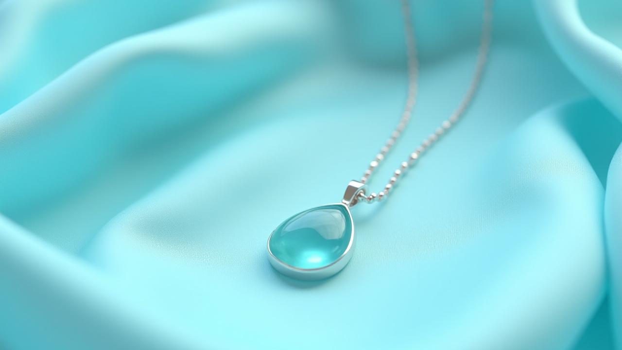 Pulsera de plata con pequeñas cuentas de Larimar azul pálido.